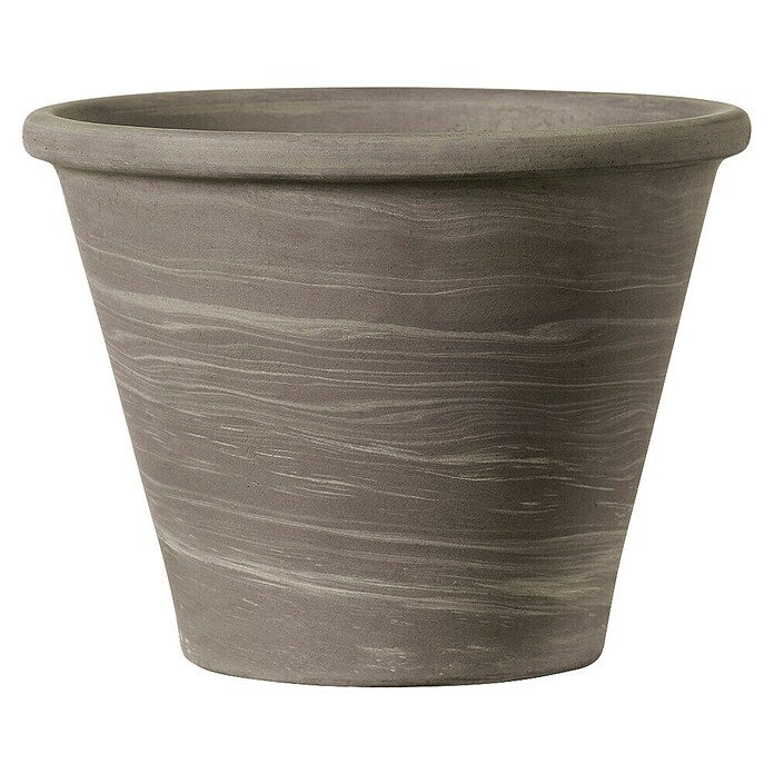 Deroma Pflanztopf Vasum Duo (Außenmaß (Ø x H): 17 x 12,6 cm, Naturmaterialien, Graphit-Weiß) | BAUHAUS