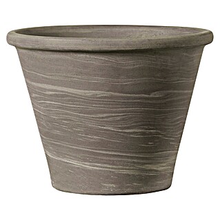Deroma Pflanztopf Vasum Duo (Außenmaß (Ø x H): 17 x 12,6 cm, Naturmaterialien, Graphit-Weiß)