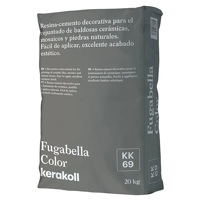 Kerakoll Mortero para juntas - cemento Fugabella - KK69, 20 kg - Saco gris de 20kg de resina-cemento decorativa Fugabella Color Kerakoll para juntas.