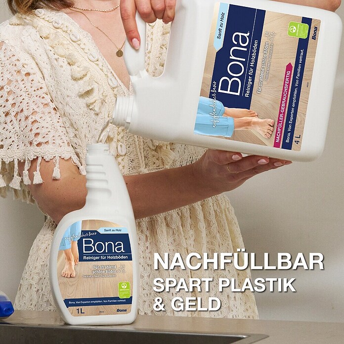Bona Parkettreiniger (1 l, Flasche mit Sprühpistole)