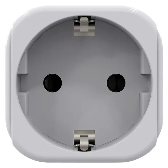 Scape Adaptador de viaje schuko USA - Blanco - Enchufe Schuko de plástico blanco con dos orificios y contactos de tierra.