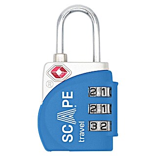 Scape Candado con combinación (Zamak, Número de dígitos en combinación: 3 ud., Azul)