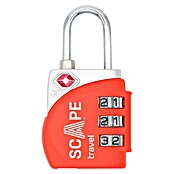 Scape Candado con combinación (Zamak, Número de dígitos en combinación: 3 ud., Naranja) | BAUHAUS