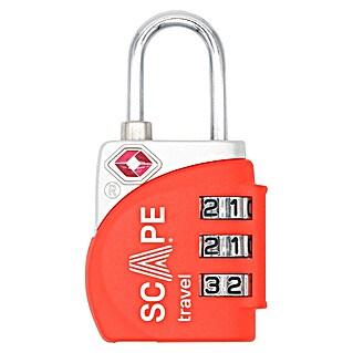 Scape Candado con combinación (Zamak, Número de dígitos en combinación: 3 ud., Naranja)