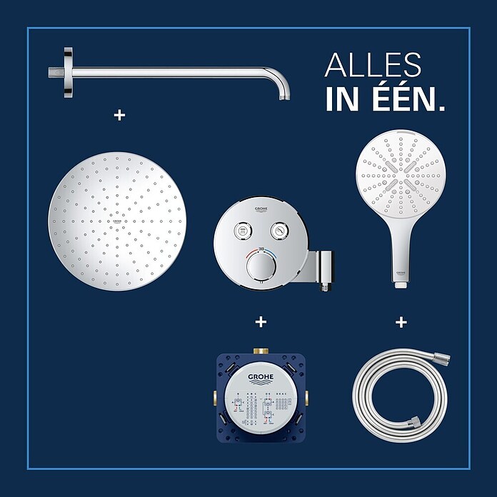Grohe SmartControl Douchesysteem met Vitalio Rain Mono 310 (Aantal straalsoorten: 3 st., Chroom) | BAUHAUS