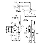 Grohe SmartControl Douchesysteem met Vitalio Joy 260 (Aantal straalsoorten: 1 st., Chroom) | BAUHAUS