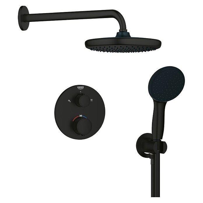 Grohe Douchesysteem Precision Thermostat met Vitalio Start 250 (Aantal straalsoorten: 2 st., Zwart) | BAUHAUS