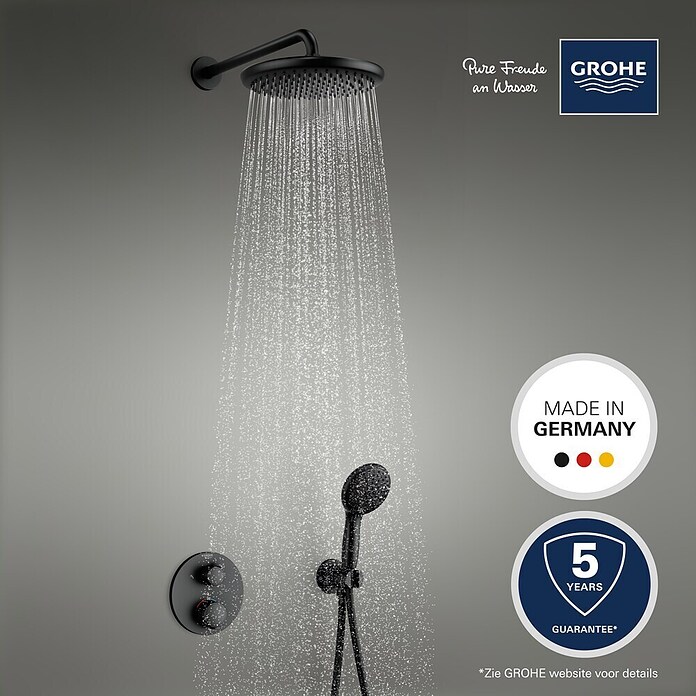 Grohe Douchesysteem Precision Thermostat met Vitalio Start 250 (Aantal straalsoorten: 2 st., Zwart) | BAUHAUS