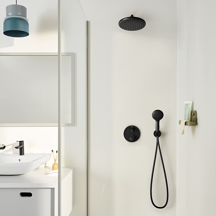 Grohe Douchesysteem Precision Thermostat met Vitalio Start 250 (Aantal straalsoorten: 2 st., Zwart) | BAUHAUS