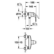Grohe Euroeco Douchekraan (Chroom, Glanzend)