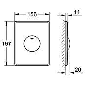 Grohe Bedieningsplaat (Roestvrij staal, 1 spoelwaterhoeveelheid, Geschikt voor: Pneumatisch afvoerventiel)