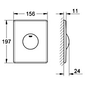 Grohe Bedieningsplaat (Chroom, 1 spoelwaterhoeveelheid, Geschikt voor: Pneumatisch afvoerventiel)