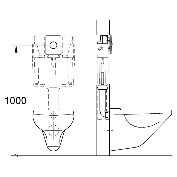 Grohe Bedieningsplaat (Chroom, 1 spoelwaterhoeveelheid, Geschikt voor: Pneumatisch afvoerventiel)