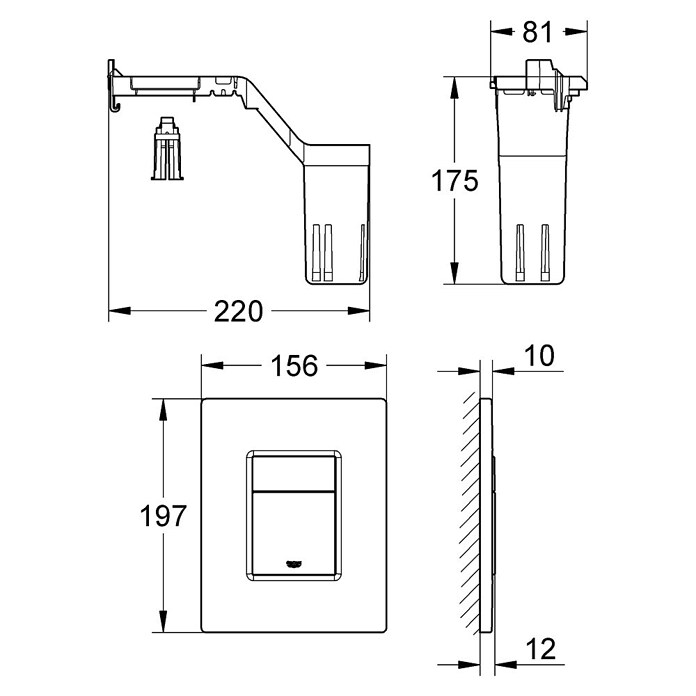 Grohe Betätigungsplatte Skate Cosmopolitan (Chrom, 2-Mengen-Spülung, Mit Grohe Fresh Umrüstset)