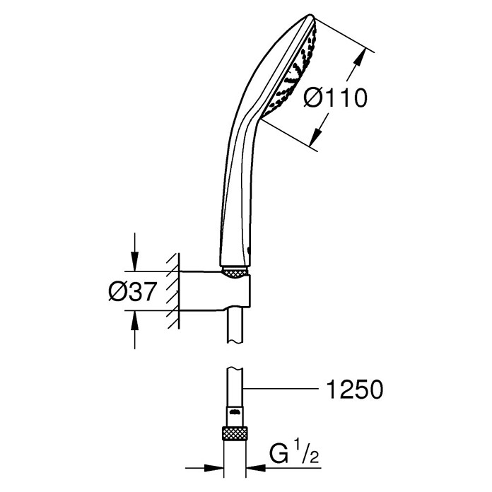 Grohe Euphoria 110 Doucheset met handdouche 110 Mono (Aantal functies: 1 st.) | BAUHAUS