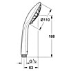 Grohe Handbrause (Anzahl Funktionen: 3, 13 l/min bei 3 bar, Chrom)