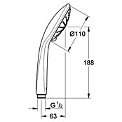 Grohe Handbrause (Anzahl Funktionen: 3, 13 l/min bei 3 bar, Chrom)