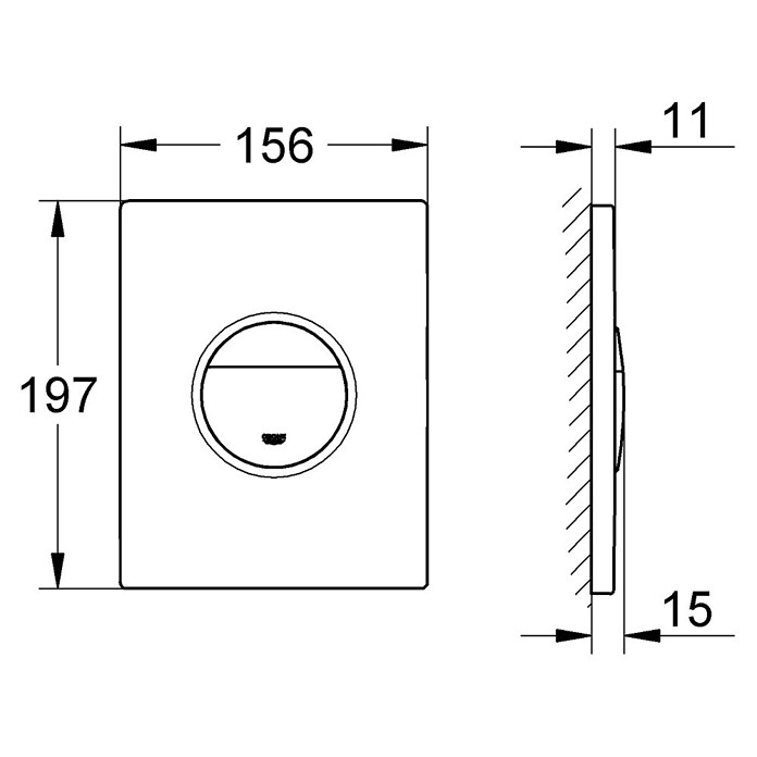 Grohe Bedieningsplaat (Mat chroom, 2 spoelwaterhoeveelheid)