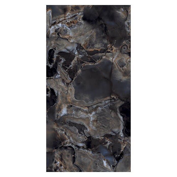 Feinsteinzeugfliese Onyx Freedom (60 x 120 cm, Black, Glänzend) | BAUHAUS
