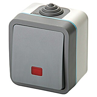 Voltomat Blueline Bedieningsschakelaar voor vochtige ruimtes (Grijs, Opbouwmontage, IP54)