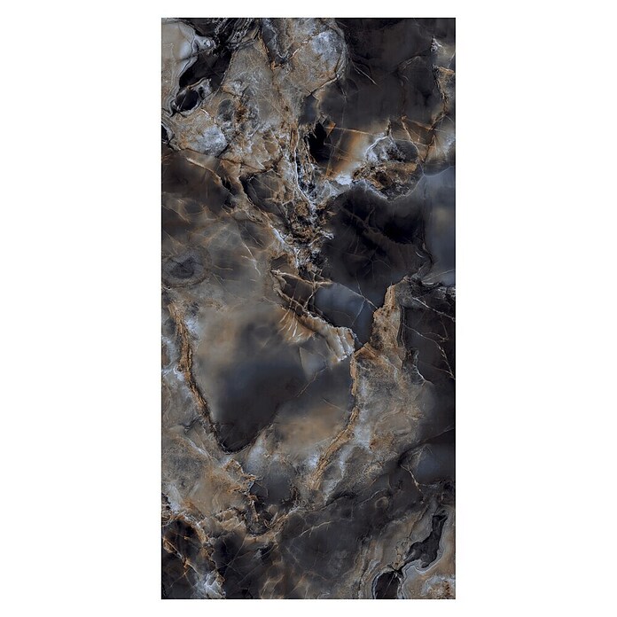 Feinsteinzeugfliese Onyx Freedom (60 x 120 cm, Black, Glänzend) | BAUHAUS