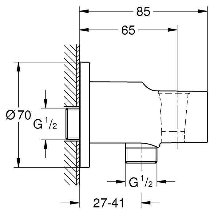 Grohe Aansluiting voor handdouche Relexa (Met douchekophouder, ½″) | BAUHAUS