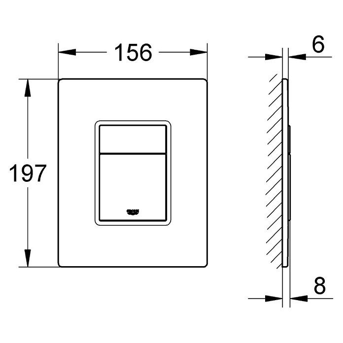 Grohe Bedieningsplaat (Zwart/chroom, 2 spoelwaterhoeveelheid)
