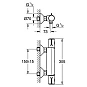 Grohe Grohtherm 800 Douchethermostaat (Chroom, Glanzend)