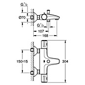 Grohe Grohtherm 800 Badthermostaat (Chroom, Glanzend)
