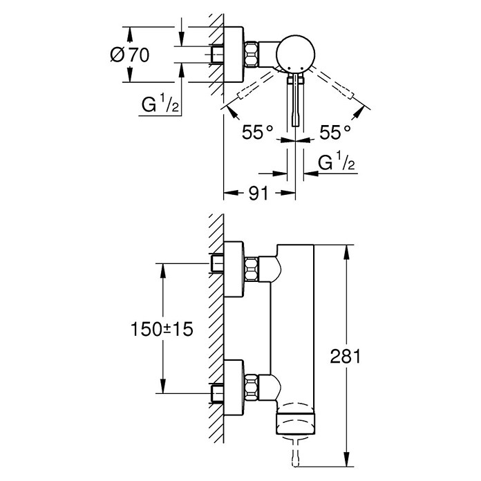 Grohe Essence Brausearmatur (Chrom, Glänzend)