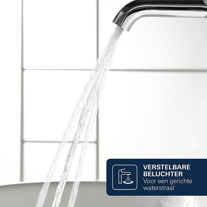 Grohe Essence New Wastafelkraan M-Size Chroom (Met trekstang, Chroom, Glanzend)
