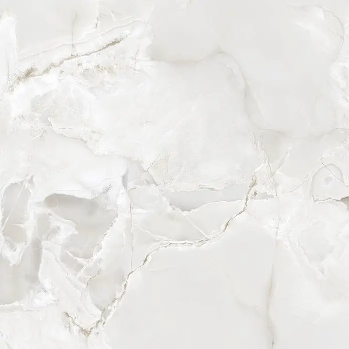 Feinsteinzeugfliese Onyx Freedom - 60 x 120 cm, White, Matt - Weiße Onyxfliese mit natürlicher, durchscheinender Maserung, ideal für elegante Oberflächen.