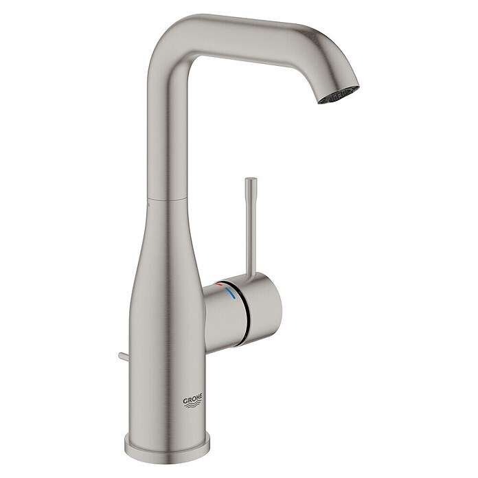 Grohe Essence New Waschtischarmatur (Mit Zugstange, Supersteel, Glänzend)