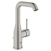 Grohe Essence New Waschtischarmatur (Mit Zugstange, Supersteel, Glänzend)