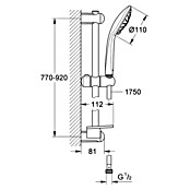Grohe Euphoria Douchegarnituur 110 (Gatafstand: 77 - 92 cm, Aantal functies: 3, Chroom)