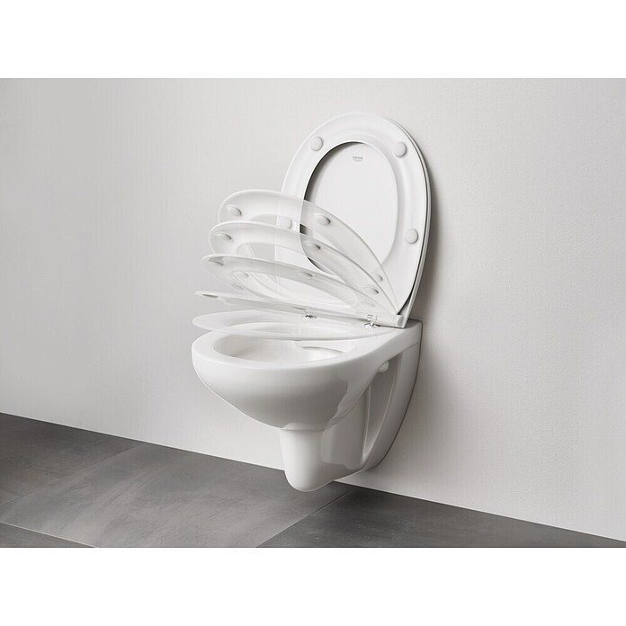 Grohe Wand-WC Bau Keramik (Spülrandlos, Ohne Spezialglasur, Spülform: Tief, WC Abgang: Waagerecht, Weiß) | BAUHAUS