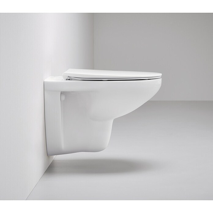 Grohe Wand-WC Bau Keramik (Spülrandlos, Ohne Spezialglasur, Spülform: Tief, WC Abgang: Waagerecht, Weiß) | BAUHAUS