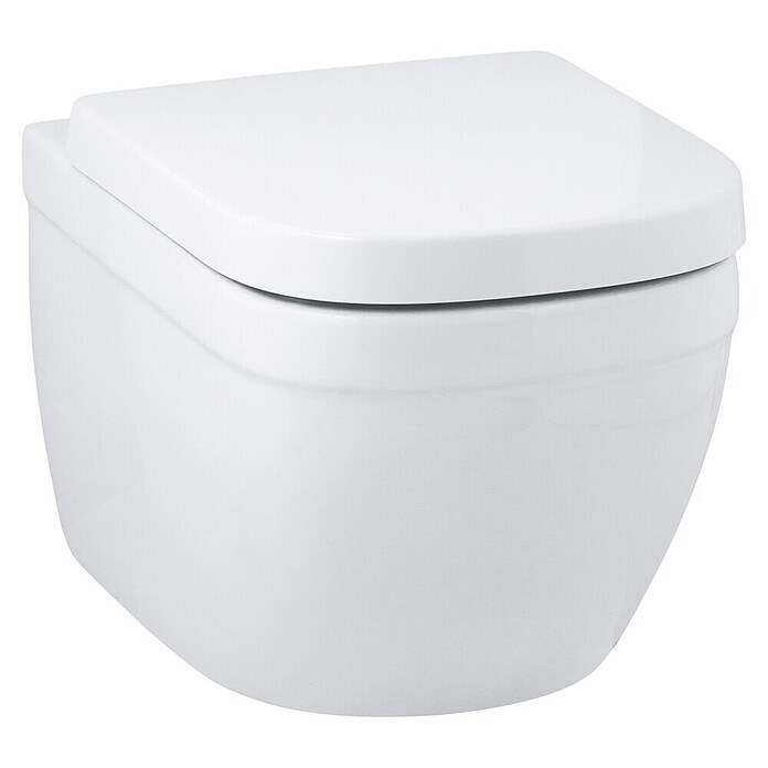 Grohe Euro Keramik Hangend Toilet Spoelrandloos  Typ 2 (Zonder coating, Diepspoeler, Wit)