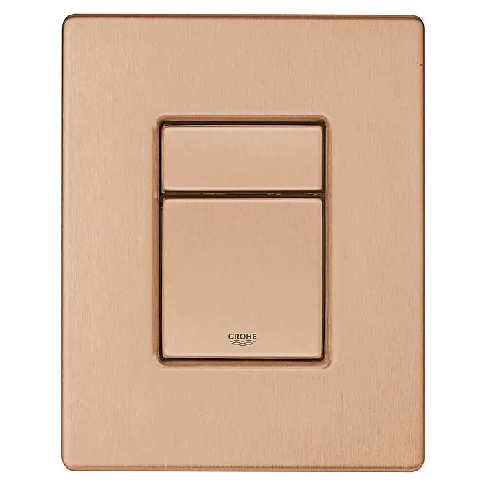 Grohe Betätigungsplatte Skate Cosmopolitan - Warm Sunset, Spül-Stopp-System - Grohe Spülplatte in gebürstetem Roségold/Kupfer mit zwei rechteckigen Tasten für Dual-Flush.