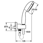 Grohe Doucheset (Aantal functies: 2, Diameter handdouche: 10 cm, 5,7 l/min, Chroom)