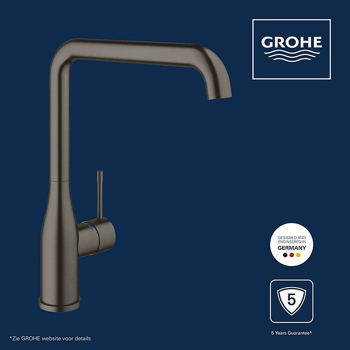Grohe Essence Keukenkraan (Hard grafiet, Geborsteld, Hoge uitloop)