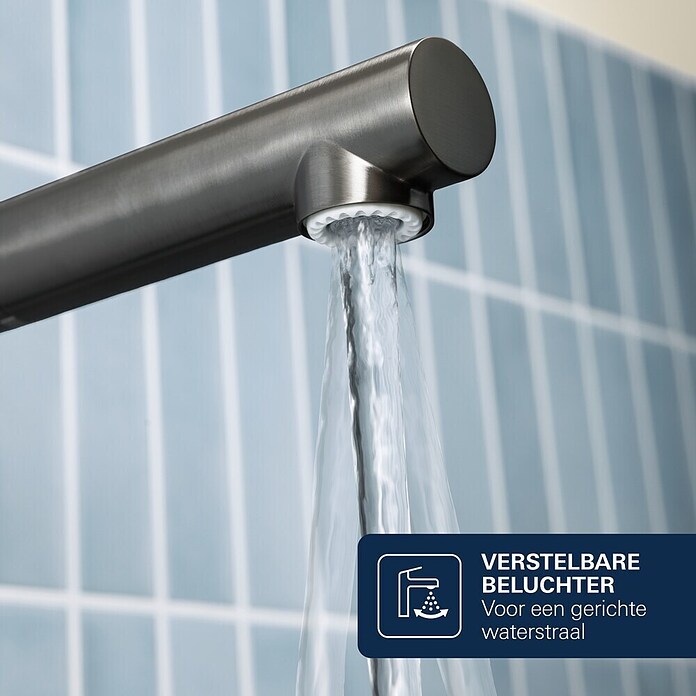 Grohe Essence Keukenkraan (Hard grafiet, Geborsteld, Hoge uitloop)
