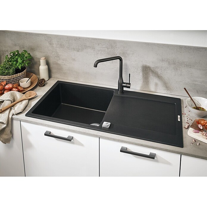 Grohe Essence Keukenkraan (Hard grafiet, Geborsteld, Hoge uitloop)