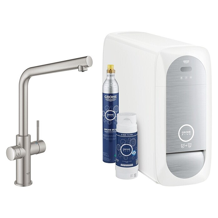 Grohe Keukenkraan Blue Home (L-uitloop, Supersteel, Mat) | BAUHAUS