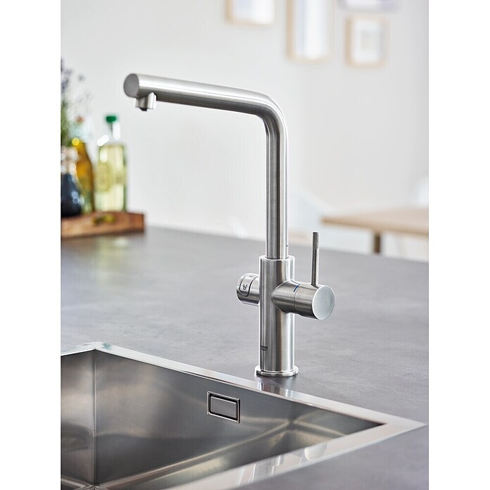 Grohe Keukenkraan Blue Home (L-uitloop, Supersteel, Mat) | BAUHAUS