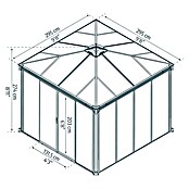 Palram Gartenpavillon Ledro 3000 (L x B: 295 x 295 cm, Anthrazit, Bronze)