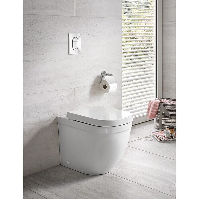 Grohe Euro Keramik Spoelrandloos staand toilet Typ 2 (Zonder coating, Diepspoeler, Uitlaat: Horizontaal, Wit)