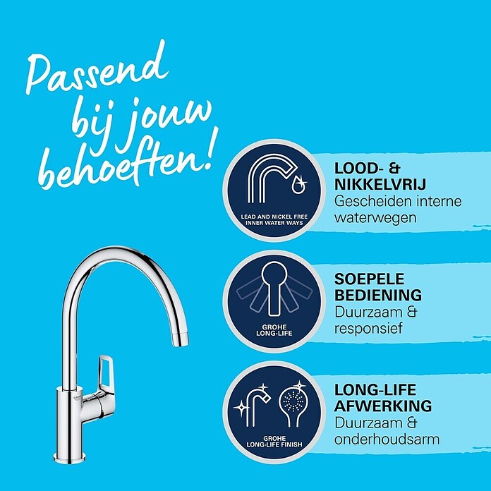 Grohe Start Loop Keukenkraan (Chroom, Glanzend, Zwenkbare uitloop)