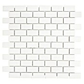 Mosaikfliese Brick Uni CBR 3WG (29,8 x 29,8 cm, Weiß, Glänzend)
