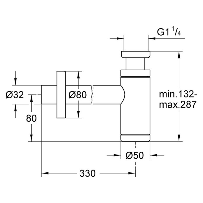 Grohe Wastafelsifon (1¼″, Verchroomd) | BAUHAUS